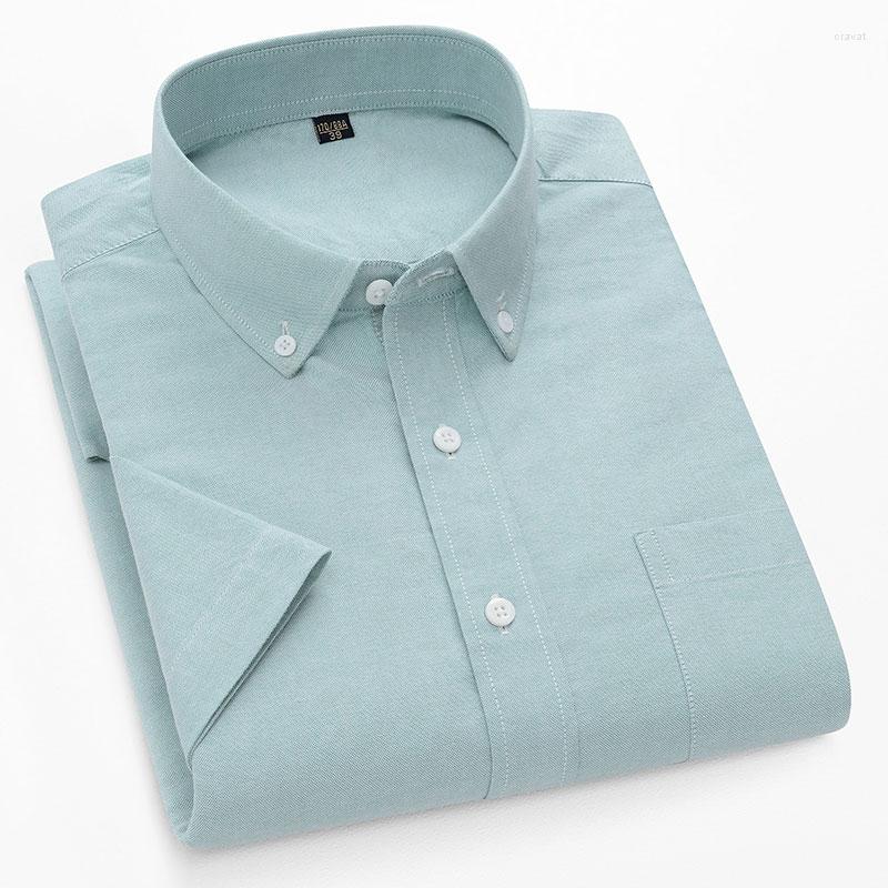 

Men's Casual Shirts Cotton Summer Short Sleeve Men's Oxford Social Plain Button-down Fashion High Quality Smart Shirt For Man, 3635-3