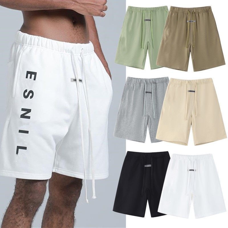 

2023 New Joggers brand logo men's P shorts casual shorts fitness shorts elastic breathable sportswear shorts bottoms sports pants FOG, Lightgrey