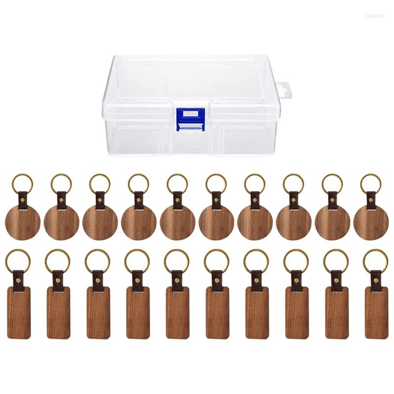 

Keychains Wood Laser- Blanks Keychain Leather Strap Rectangular Key Chain