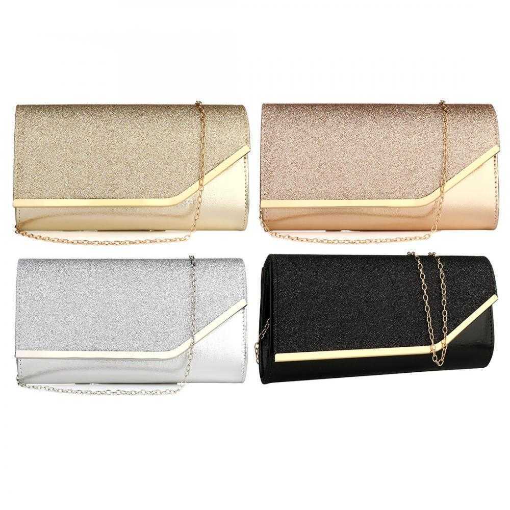 

Evening Bags Sequined Envelope Clutch for Women 2023 Fashion Gold Purses and Handbags with Chain Shoulder Wedding Party Clutches 230427, Black a