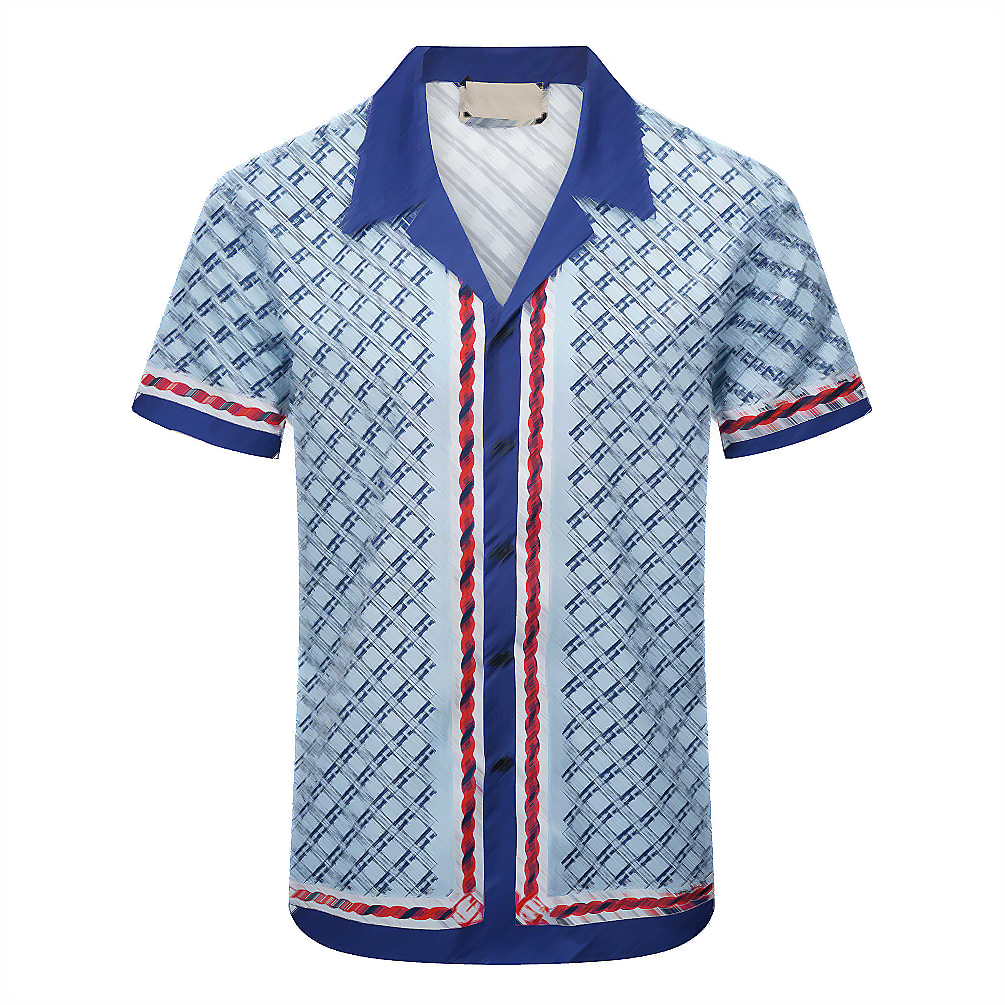 Luxury Designer t shirt Men's Fashion Print Bowling Hawaiian Floral Casual Shirts Slim Fit Short Sleeves Variety Asia Size M-3XL