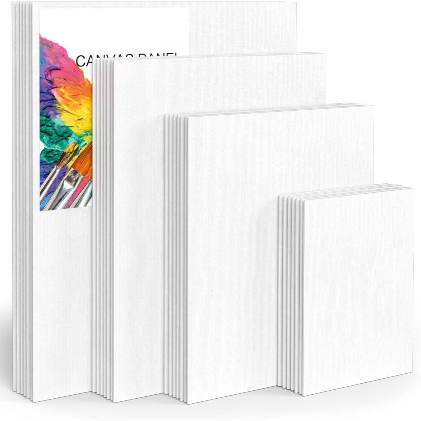 

Supplies Canvas Boards for Painting White Blank Canvas Panel Pack of 4 100% Cotton Artist Canvases Pack for Painting Acrylic Paint Oil