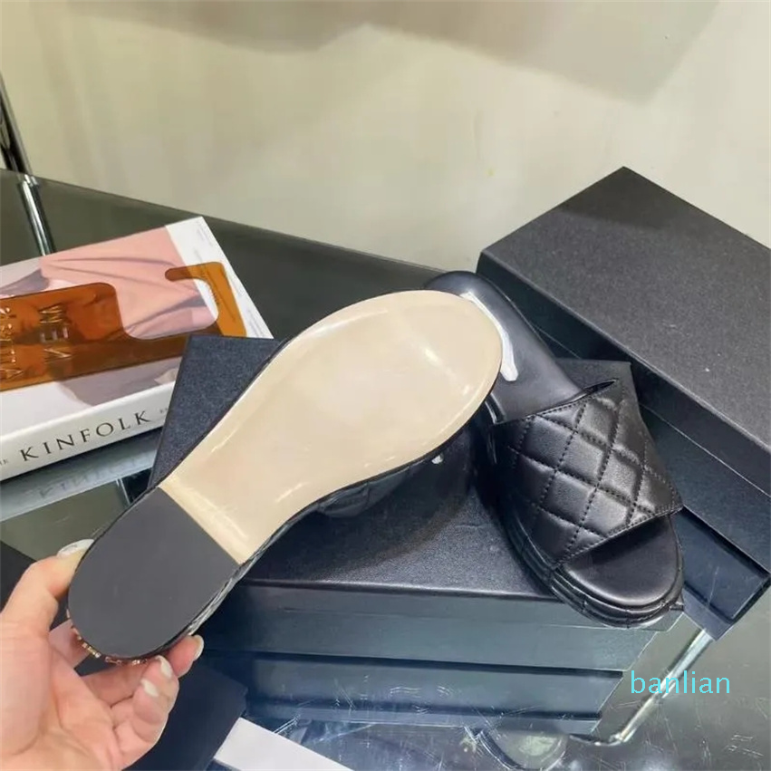 

Designer's Early Summer Slope Heel Sandals, Casual Shoes Slippers Shoes, Black