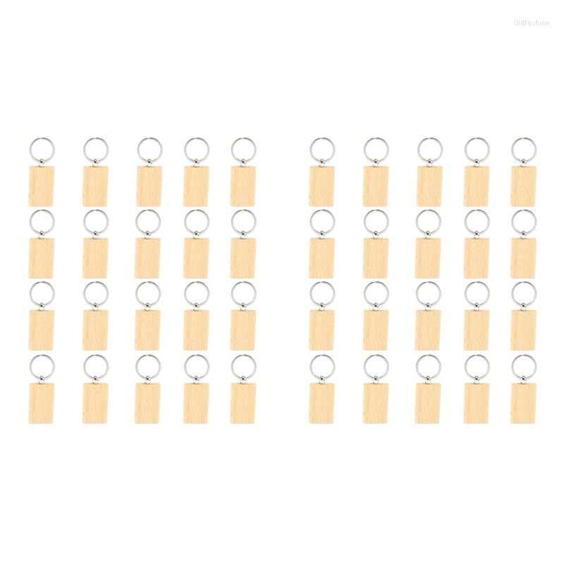 

Keychains 40Pcs Blank Wooden Key Chain DIY Wood Tags Gifts Yellow Rectangle