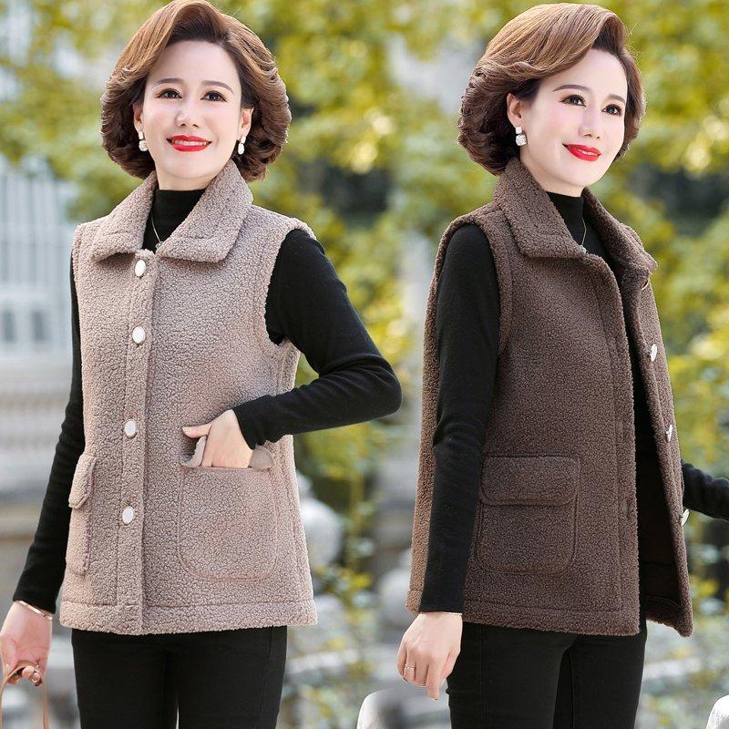 

Leather Women Autumn Winter Faux Fur Warm Vest jacket sleeveless Female Thick Teddy Bear Waistcoat Casual Loose Outwears, 8807-5