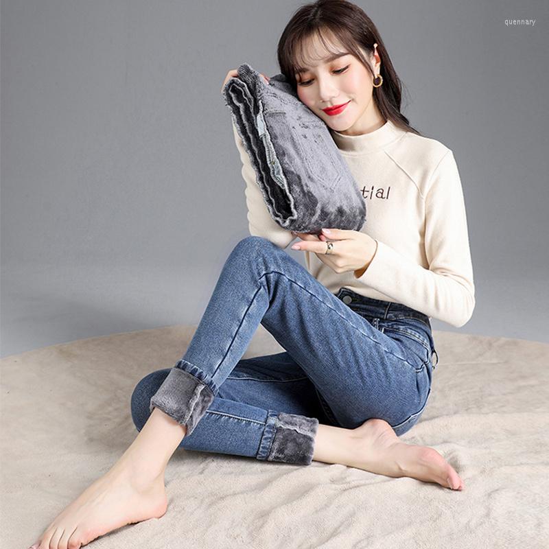 

Women's Jeans 2023 Winter Women Warm High Waist Skinny Velvet Leggings Pants Casual Stretchy Trousers Streetwear Thick Thermal