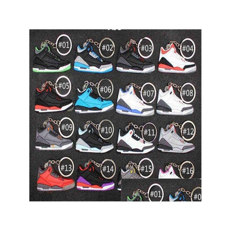 

Keychains Lanyards Mini Sile Sneaker Keychain Woman Men Kids Key Ring Gift Designer Shoes Handbag Chain Basketball Holder Drop Del Dhgun