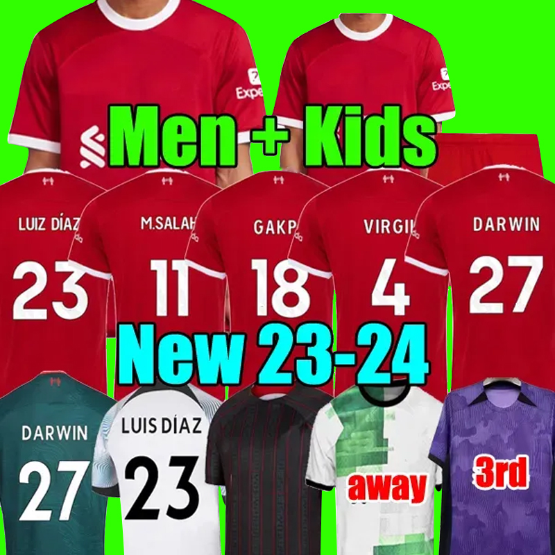 

23 24 soccer jerseys home away 3rd third GAKPO DARWIN 2023 2024 Mohamed Diogo Luis DIaz Alexander Arnold football shirt tops men kids kit uniforms, 23/24 men home