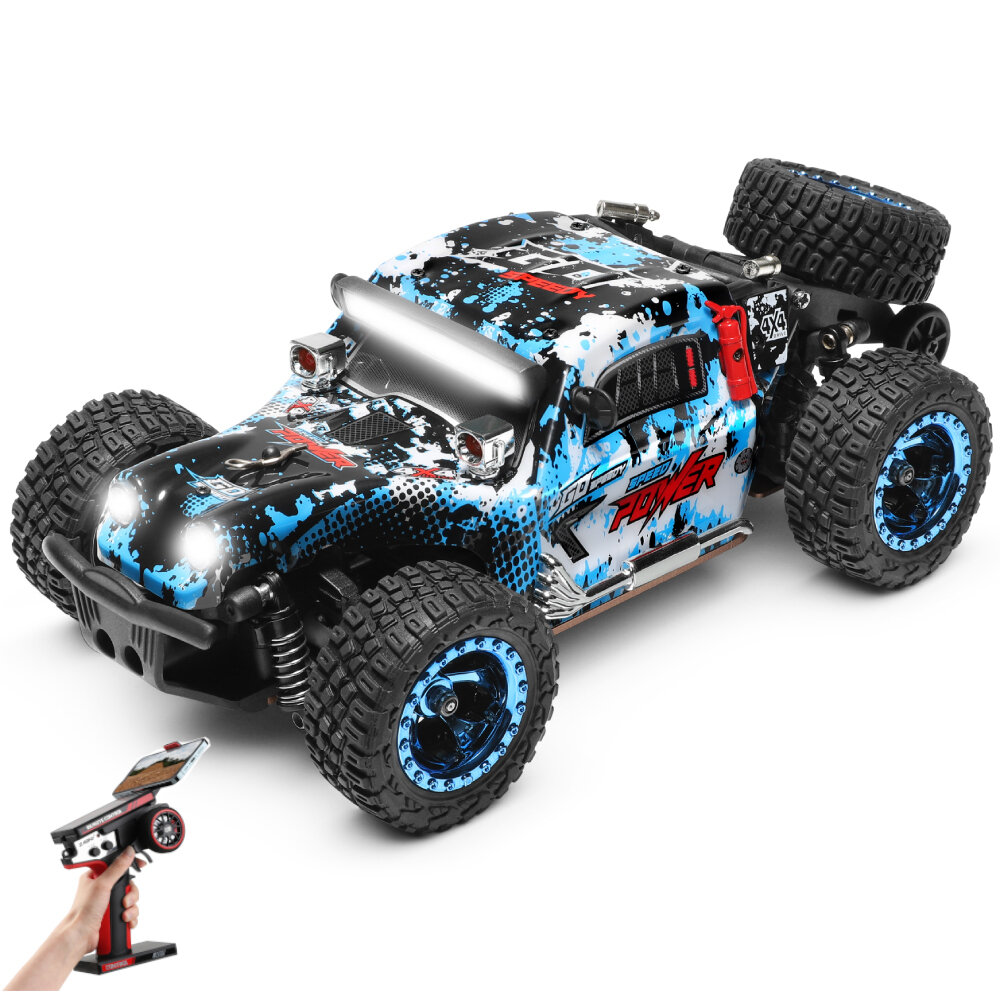 

284161 RTR 1/28 2.4G 4WD RC Car Off-Road Climbing High Speed LED Light Truck Full Proportional Vehicles Models Toys, Blue