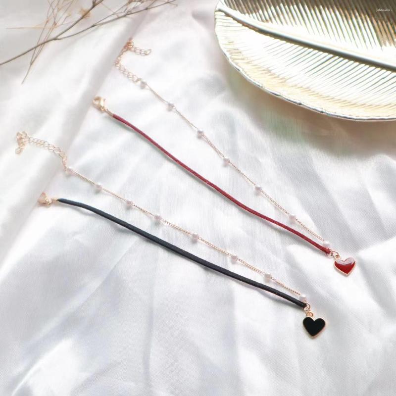 

Choker Baroque Pearl Chain Splicing Love Heart Sexy Necklaces For Women Girls Chokers 2023 Trend Fashion Festival Party Gift Jewelry