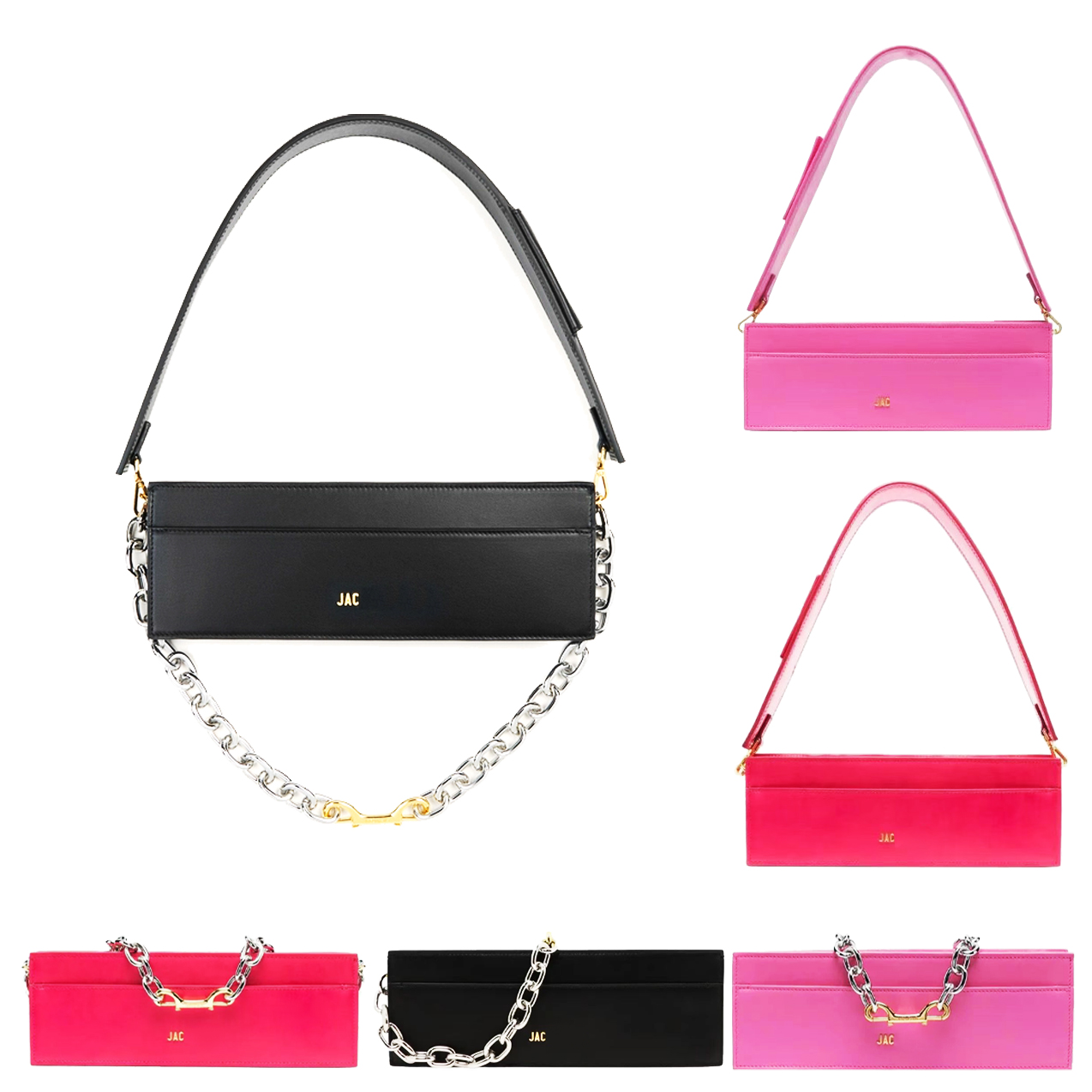 

vintage Le Ciuciu handbag crossbody bag wallet mens jacquem Luxury designer tote bag Womens pochette Large clutch Bags Metal logo chain Cowhide long Shoulder bags, Black