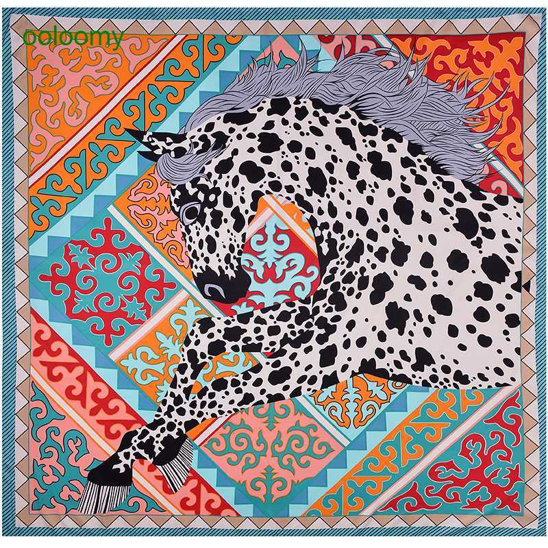 

Hemres Designer Scarves Unicorn h Home 130 Extra Square Scarf Women's Large Shawl