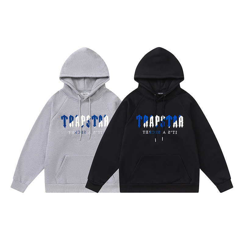 

Designer Clothing Mens Sweatshirts Tracksuits Hoodies Trapstar Autumnwinter Mens Sweater Hooded Coat Loose Pullover with Velvet Trendy Student Pullover jacket, Shipping fee