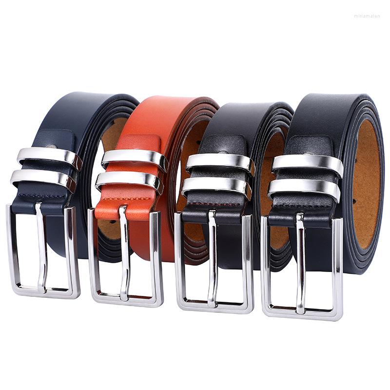 

Belts Selling Men's Genuine Leather Belt Mens High Quality Leisure Retro Pin Buckle Luxury Designer Jeans Men Gifts, Black