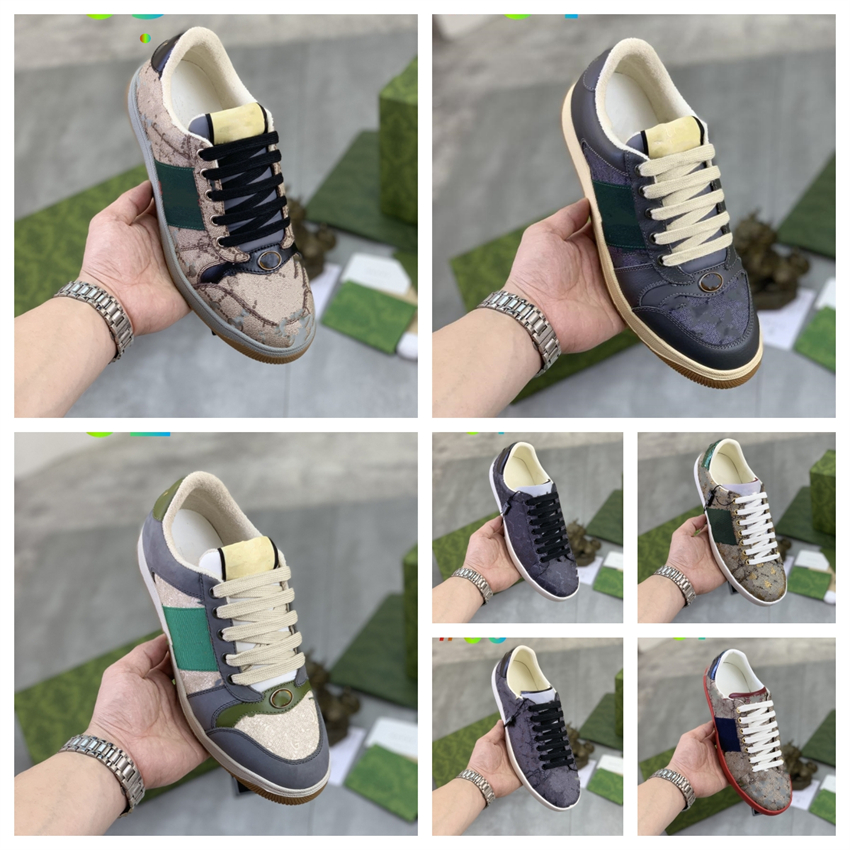 

7 Style Casual Designer Shoes Men Women Sneakers Luxury Distressed Sports Trainers Webbing Side Green Red Walking G Luxury Flatform Sneake size 36-47, Model 05