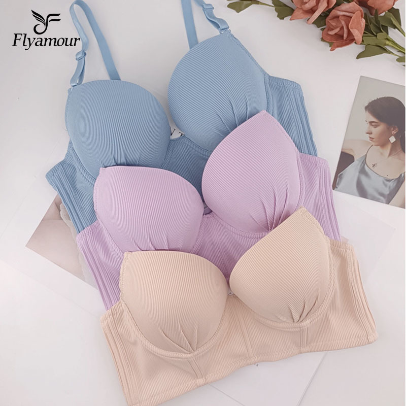 

Bras Sexy Push Up Bra for Woman seamless ribebd underwear middle Mold Cup Underwired lingerie Confortable Adjustable Straps 230509, 34 75b