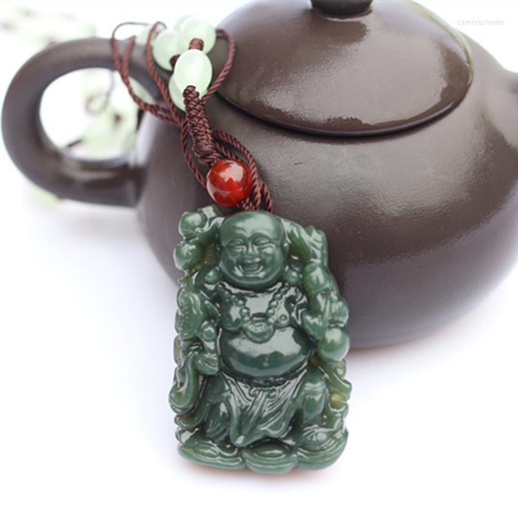 

Pendant Necklaces Wholesale Stone Tian Fu And Shou Ruyi Birthday Present Handsel Laughing Buddha Carved With A Bigger Stomach