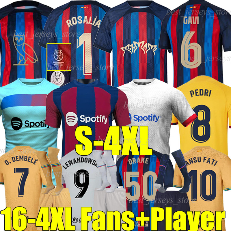 

4XL 22/23/24 PEDRI GAVI 6 soccer jerseys LEWANDOWSKI FC FERRAN camiseta de futbol ERIC barca RAPHINHA 2023 ANSU FATI football shirt ROBERTO kits men kids sets, 23-24 special player