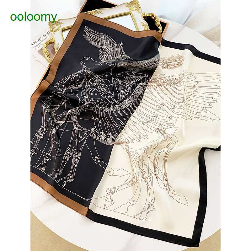 

Hemres Designer Scarves Autumn and Winter Pegasus 70 Square Women's Classic Korean Edition Silk Versatile Fashion Small Scarf