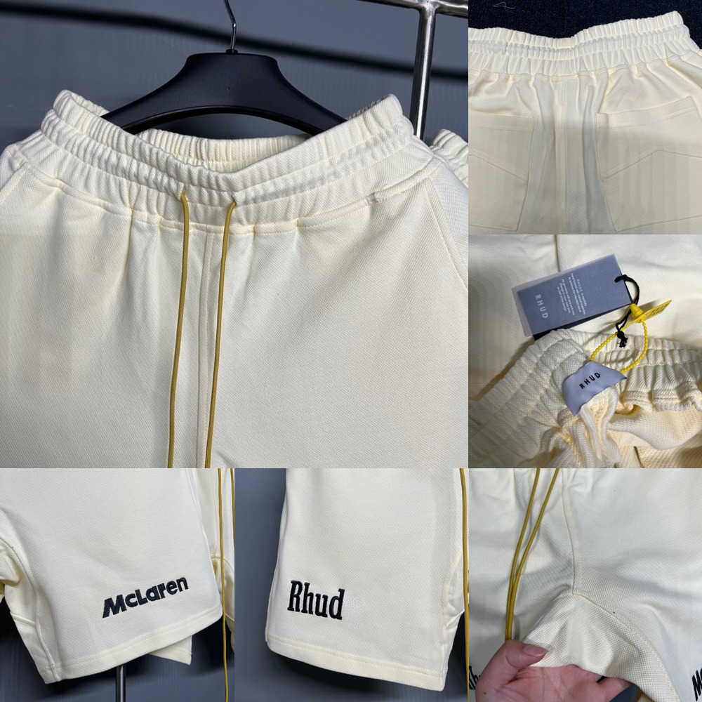 

Embroidery Street Letter Pants American High Drawstring Men And Women Loose Casual Sports Shorts Five-Point Pants E0O3, White