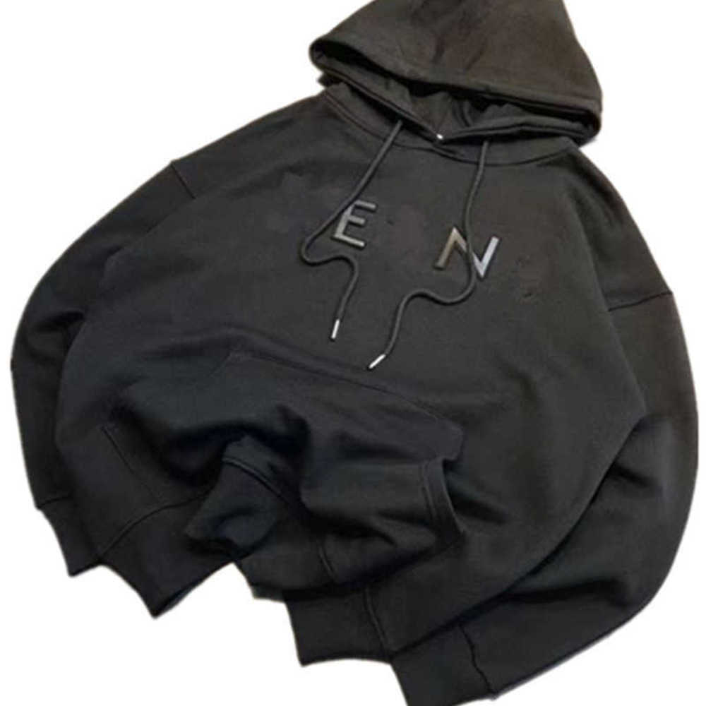 

Autumn And Winter New High Quality Designer Men'S Women Hoodies Sweatshirts Couple Simple Steel Printed Letters THQ6, Black