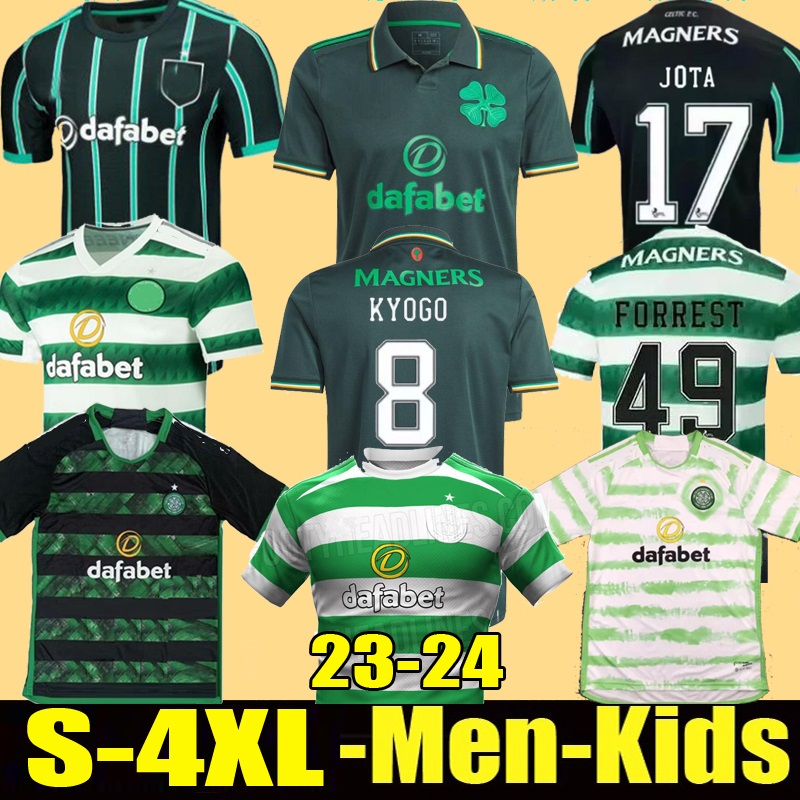 

XXXL 4XL 22 23 24 Celtic Fourth soccer jerseys home 4th KYOGO JOTA AJETI 2023 Mens Kids TURNBULL STARFELT football shirts, 23 24 home