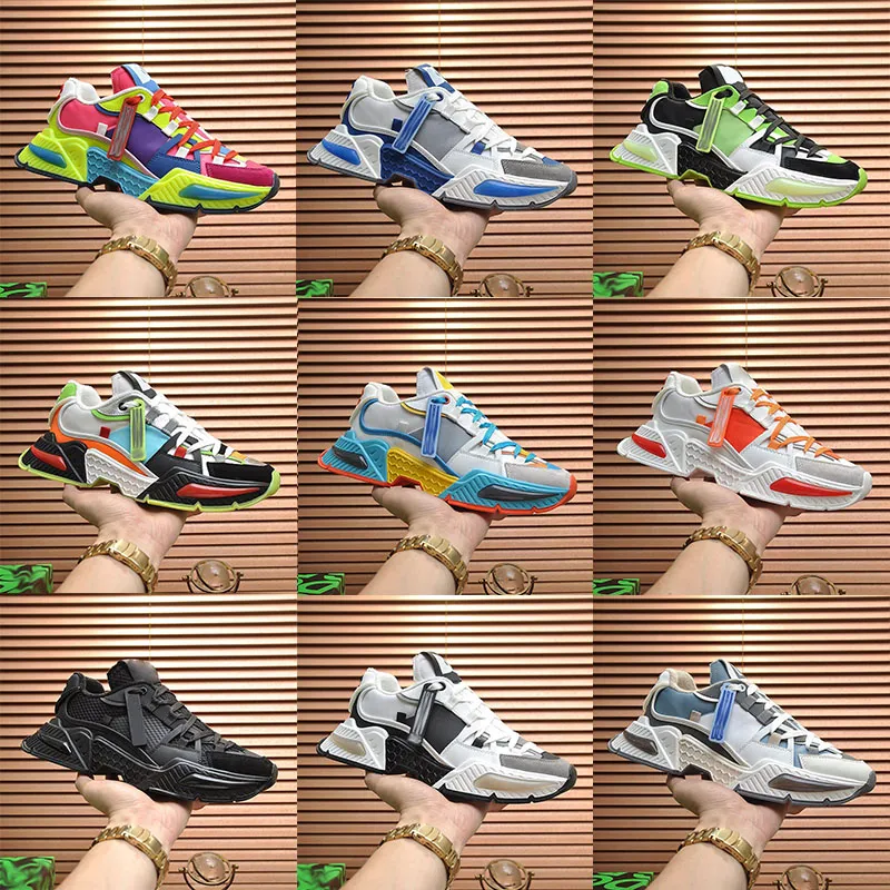 

With Box Designer brand men's and women's platform casual shoes Daymaster stitching material sports shoes coach shoes super soft rubber OpJ, Dark grey