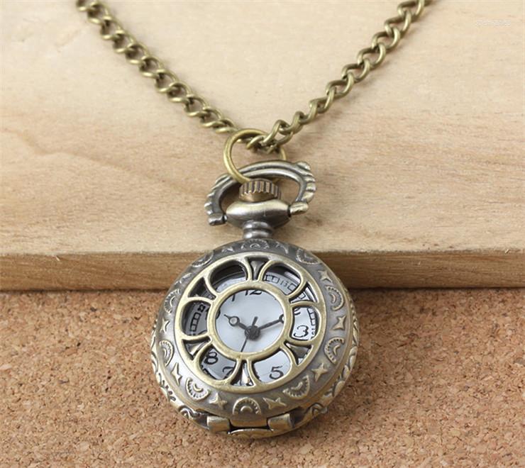 

Chains Vintage Alloy Jewelry Steampunk Wall Watch Antique Bronze Brushed Men's Pocket
