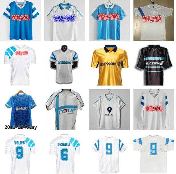 Marseilles RIBERY retro soccer jerseys 1990 1991 1992 1993 1998 1999 2000 2003 2004 2005 DROGBA L.BLANC PIRES vintage Football Shirt BOLI PAPIN BART