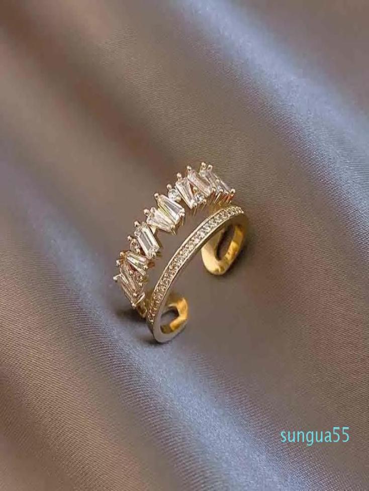 

Band Rings fashion designers women doublelayer full diamond ring shows8589555