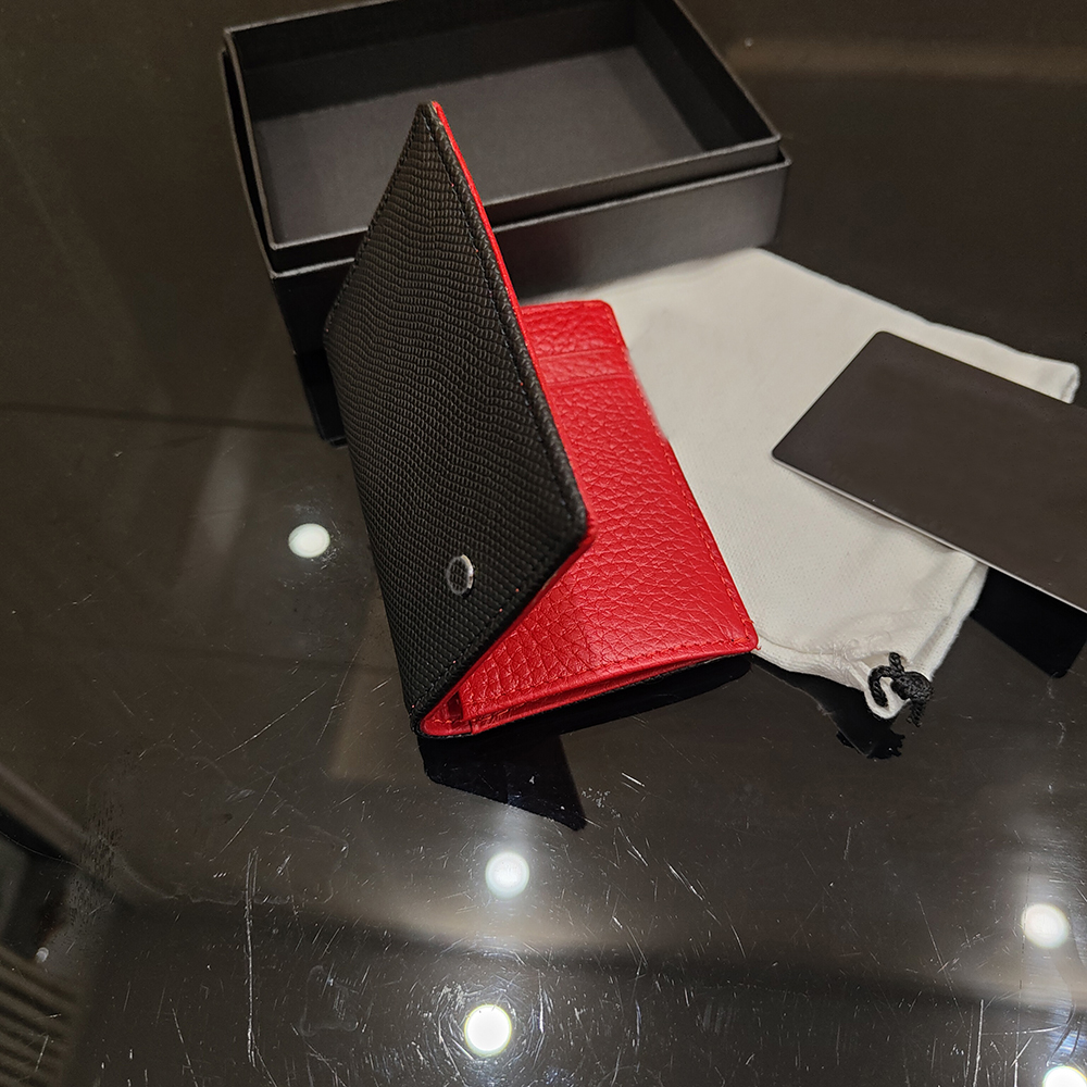 

Top designer credit card holder purse luxury slim leather red wallet business card Credit Card passport book man woman fashion mini Cardholder, Wallet with box