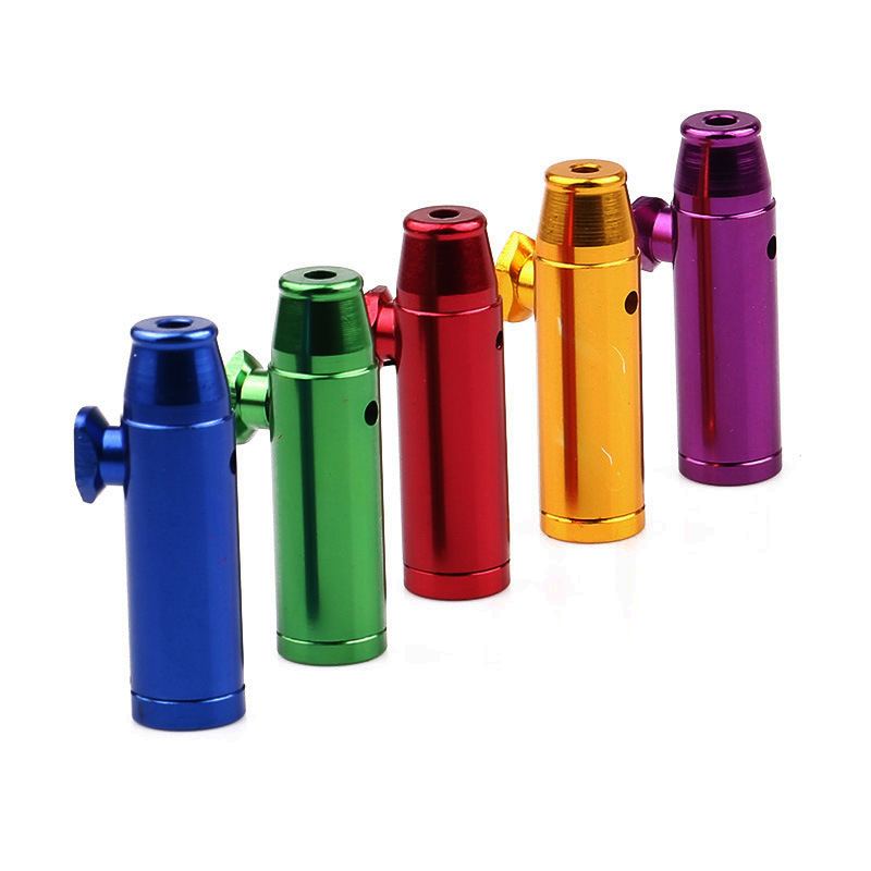 

Metal Snuff Dispenser Bullet Rocket Snorer Snuff Snorer Sniffer Portable Aluminum Alloy 1pc 19mmx53mm