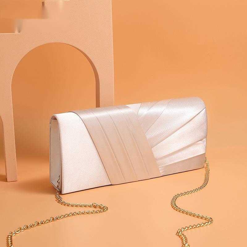 

Evening Bags Banquet Envelope Womens Clutch 2023 Smooth Silk Leather Chain Purse for Women Wedding Handbag Bolsa 230427, Black