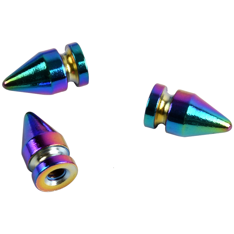 

Bag Parts Accessories Ivoduff 10pcs Various Color Bullet Shape Screw Stud Brass Rivets Rainbow For Leather Belt 230509