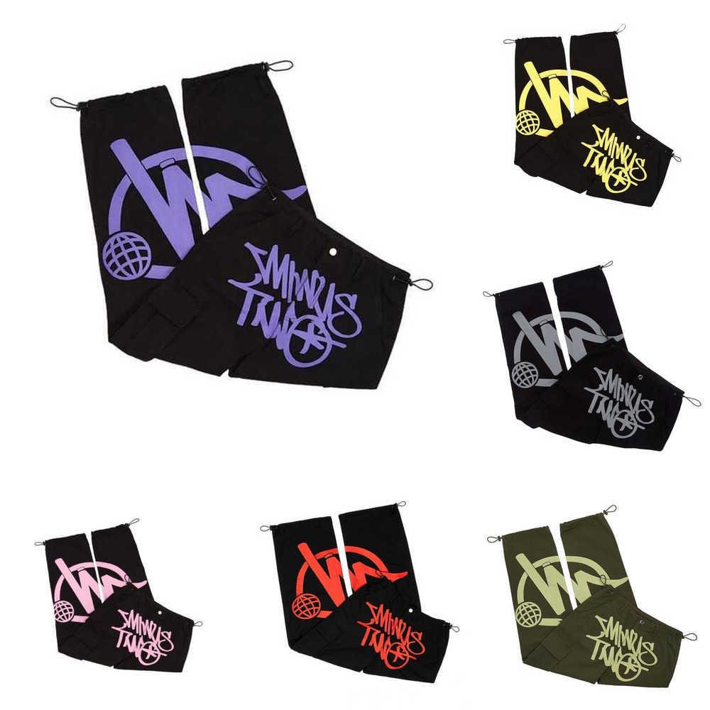 

Two Y2k Mens Cargo Pants Minus Casual Pants Loose Punk Rock Straight Wide Leg Trouser Streetwear Pant Retro Street Trend Overalls MinusTwo A923