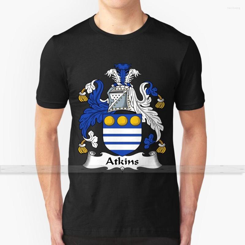 

Men's T Shirts Atkins Custom Design Print For Men Women Cotton Cool Tee - Shirt Big Size 6XL Family Motto Heraldic Coat Of Arms Heraldry, Mask-black