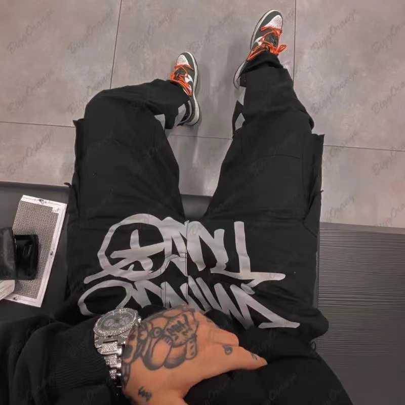 Men's Pants Streetwear Pants Men Women Cargo Y2K Oversized Black Pants 2023 New Harajuku Hip Hop Gothic Kids Casua Wide Trousers G230510