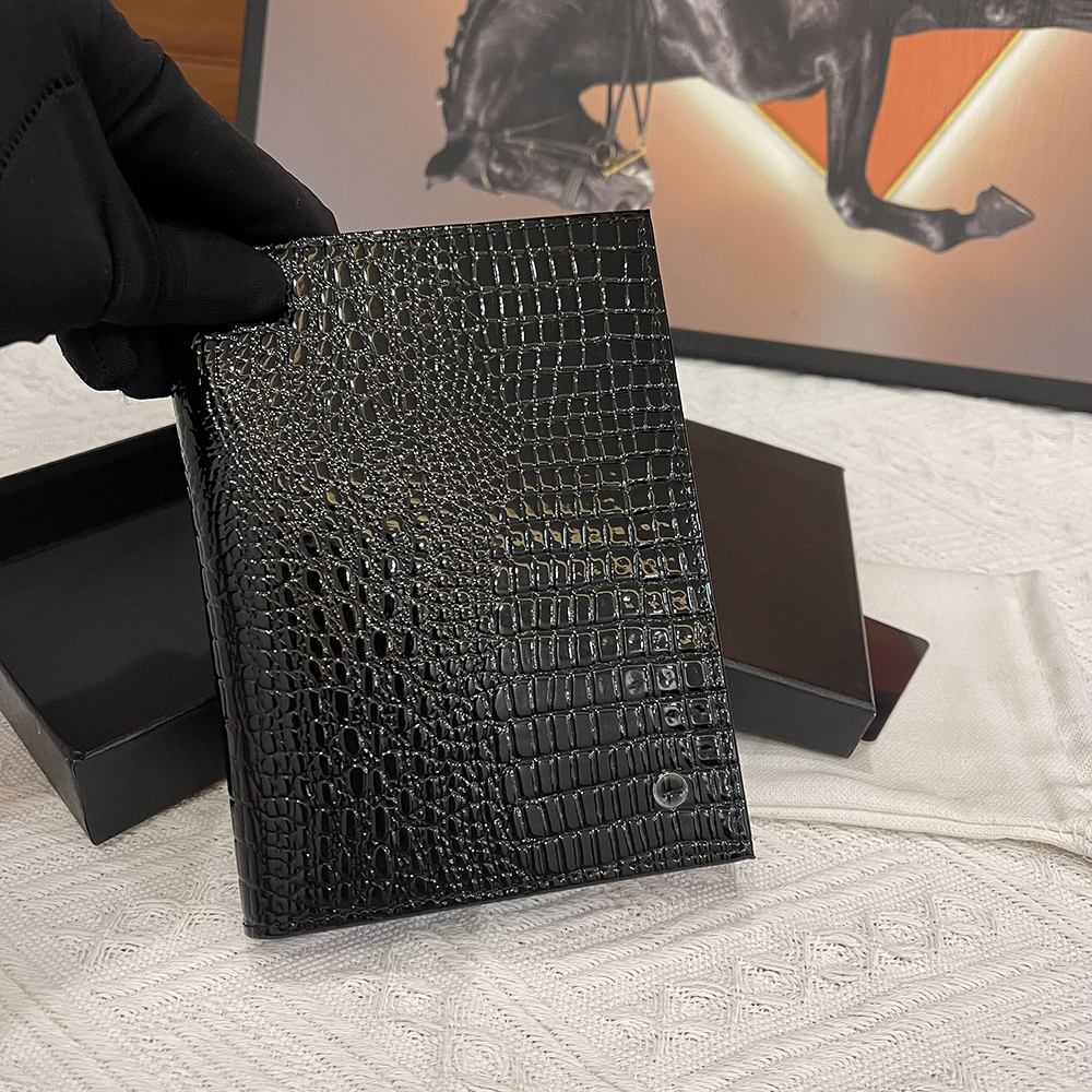 

mens Passport Bag Holder Credit Cardholder Crocodile Wallets Designer Cash Card Holder Business Document Set Portfolio, Wallet+box