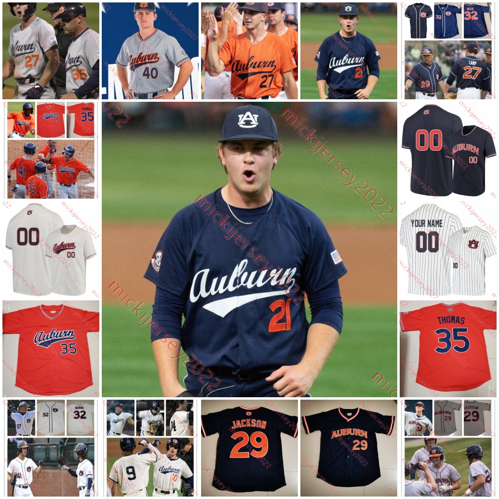 

Bo Jackson Auburn Tigers Baseball Jersey David Ross Josh Donaldson Casey Mize Dylan Ingram Terry Leach Tim Hudson Mens Youth Custom Stitched Auburn Jerseys, Orange