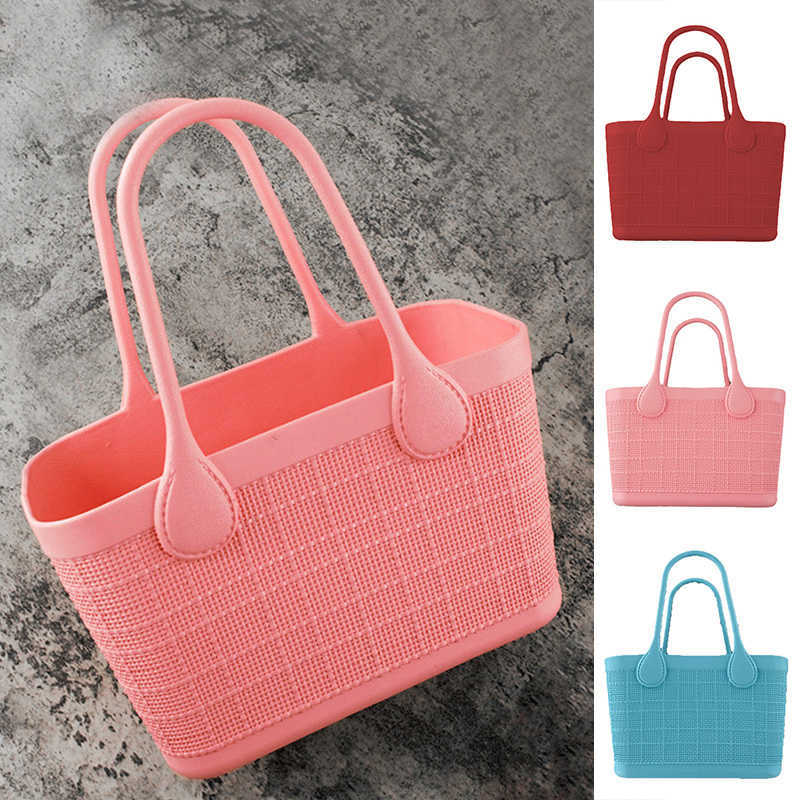 Storage Bags Fashion Extra Large Beach Bags Solid Color Summer EVA Basket Large Capacity Travel Storage Tote Bags Women Handbag Beach Bag P230510-image-864394192