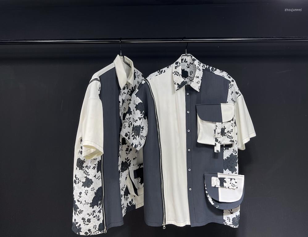 

Men's Casual Shirts Q04858 Fashion Men's 2023 Runway Luxury European Design Party Style Clothing, Picture shown