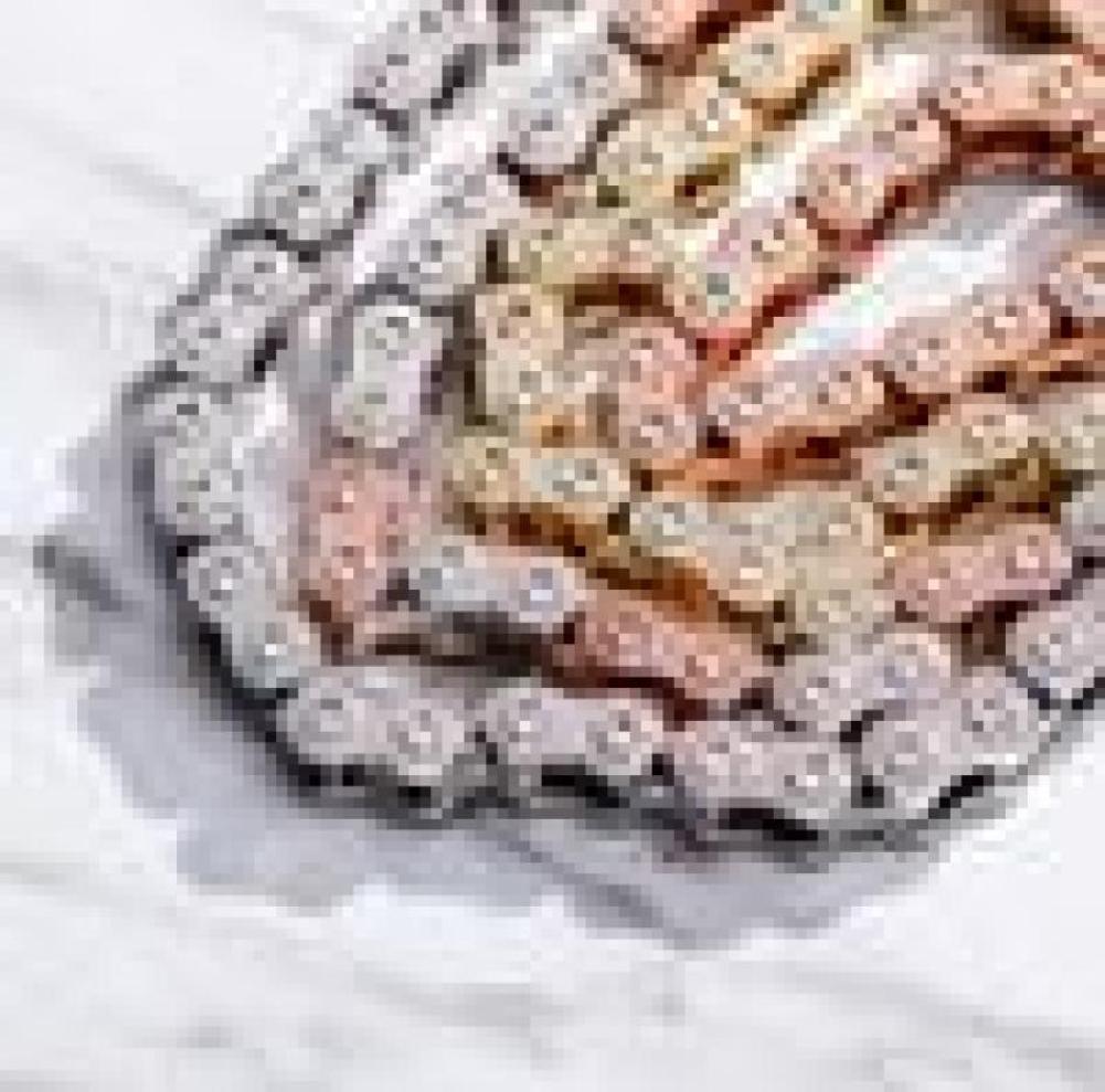 

New Fashion Yellow White Gold Plated Bling CZ Bicycle Chain Necklace Link Bracelet Jewelry for Men Women Nice Gift3293284