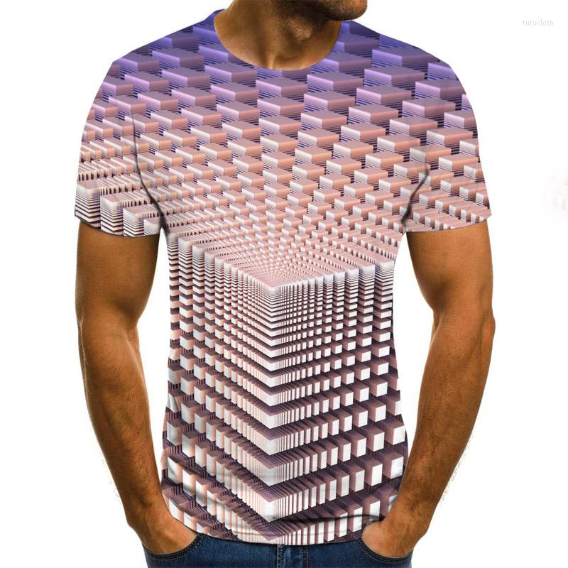 

Men's T Shirts Three-dimensional Spiral 3D T-shirt Summer O-collar Daily Casual Fashion Street Sports Hip-hop Design, Txu-969