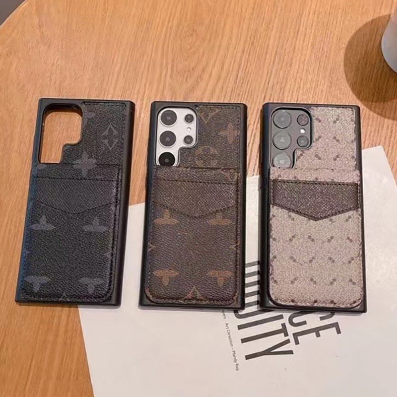

Beautiful Phone Cases S23 S22 S21 Plus Ultra Luxury LU Leather Card Slot Wallet Purse Samsung S 23 22 20 Note 20 Case with Logo Box Packing Drop Shipping Support, #2