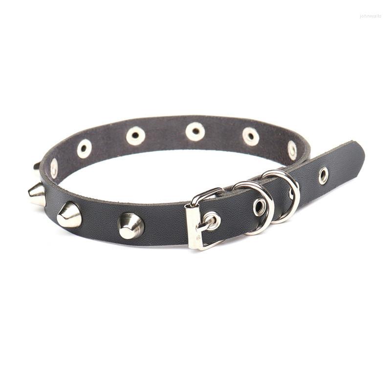 

Choker 2023 Spike Punk Collar Female Women Men Black Leather Studded Rivets Chocker Necklace Goth Jewelry Gothic Accessories