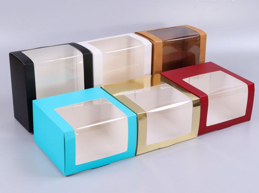 

50pcs Paper Hat Box With PVC Window Baseball Cap Beret Party Hat Packing Boxes Gift Packaging Box Favor gifts