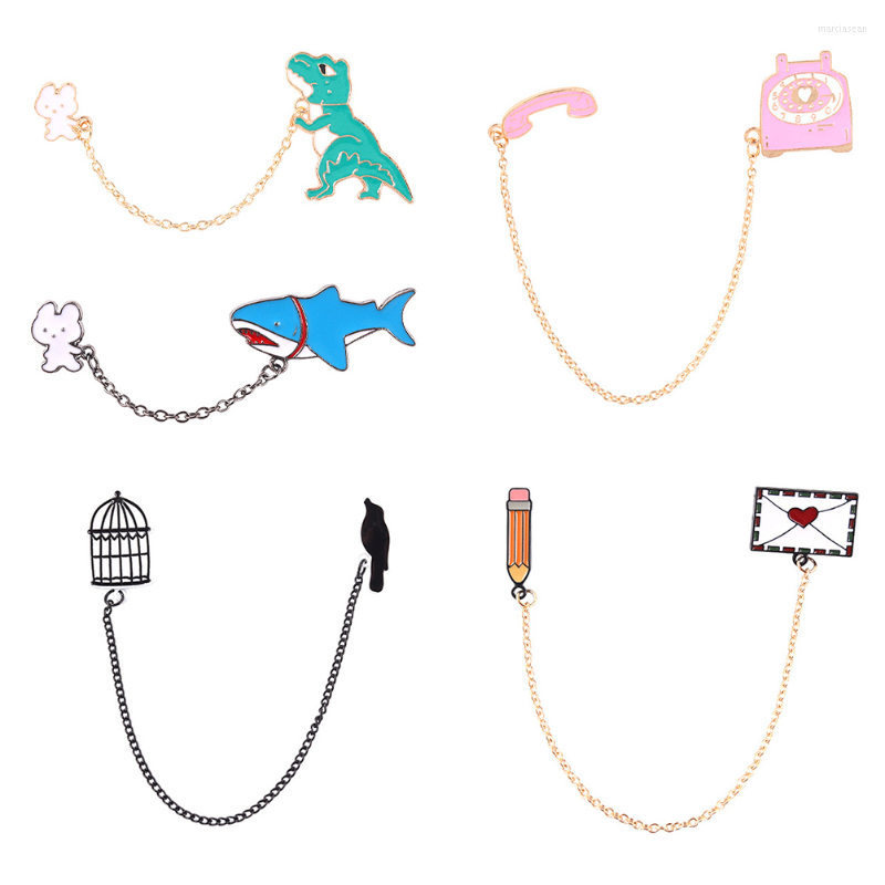 

Brooches 5 Pcs Women Hat Kids Caps Clothes Dangle Brooch Animal Enamel Lapel Ladies