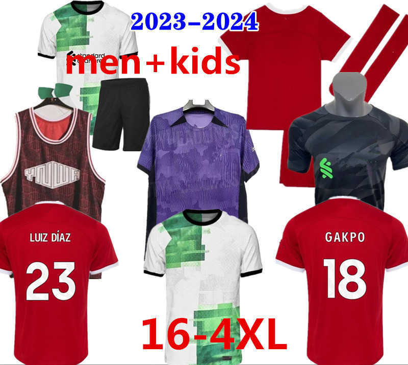 

XXXL 4XL 23/24 soccer jerseys fan player version GAKPO DARWIN 2023 Mohamed Luis DIaz Alexander Arnold football kit tops shirts men kids uniform A.BECKER goalkeepe, 23/24 home