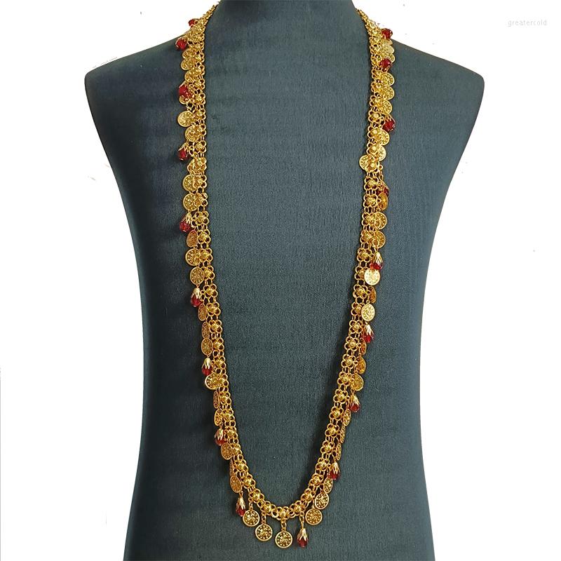 

Chains Dicai Coin Gold Plated Pendant Women Necklace Arabian Middle East Wedding Jewelry Chain Accessories For Women's Neck
