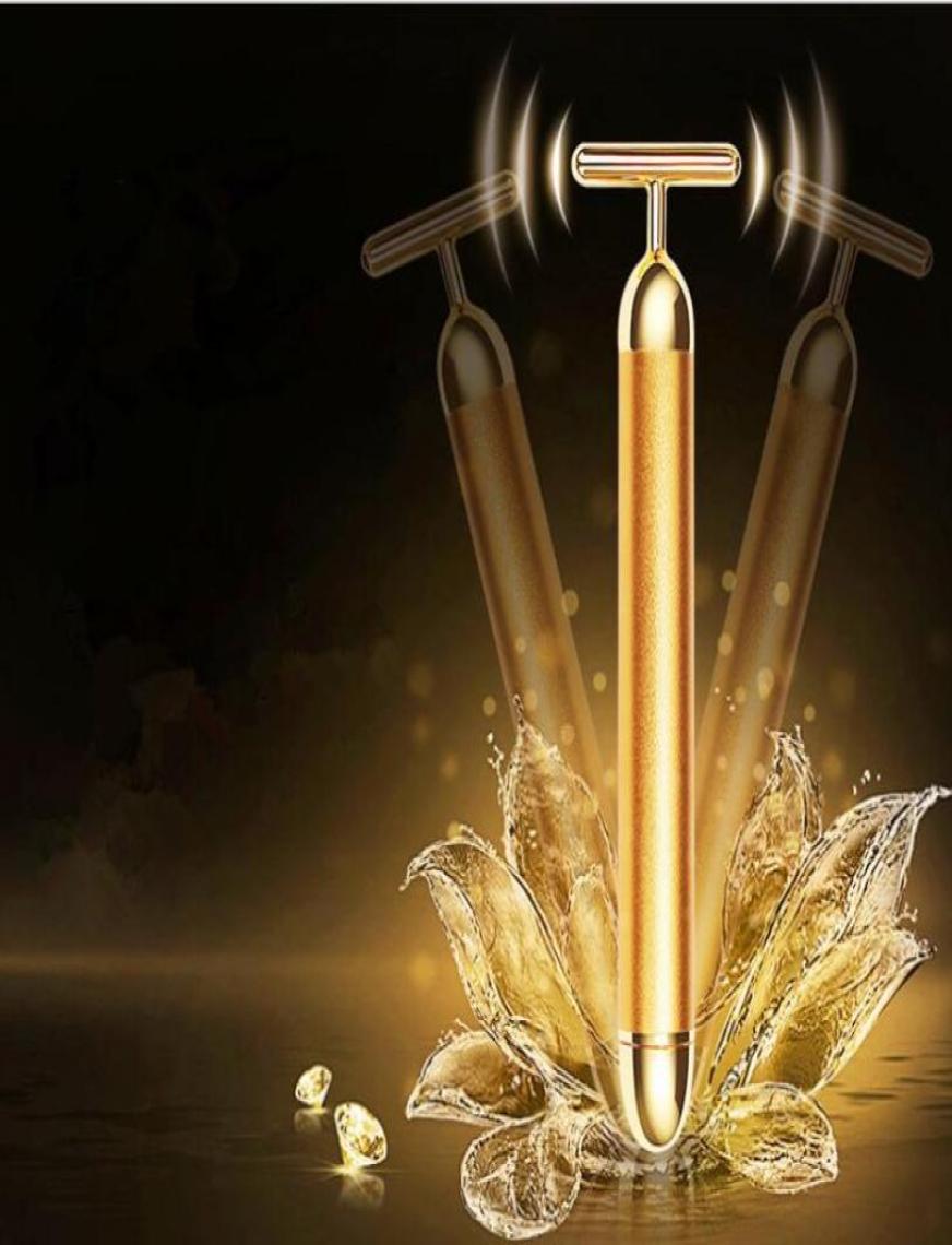 

Electric thin face 24K golden beauty face massage facial massage V face beauty bar5554818